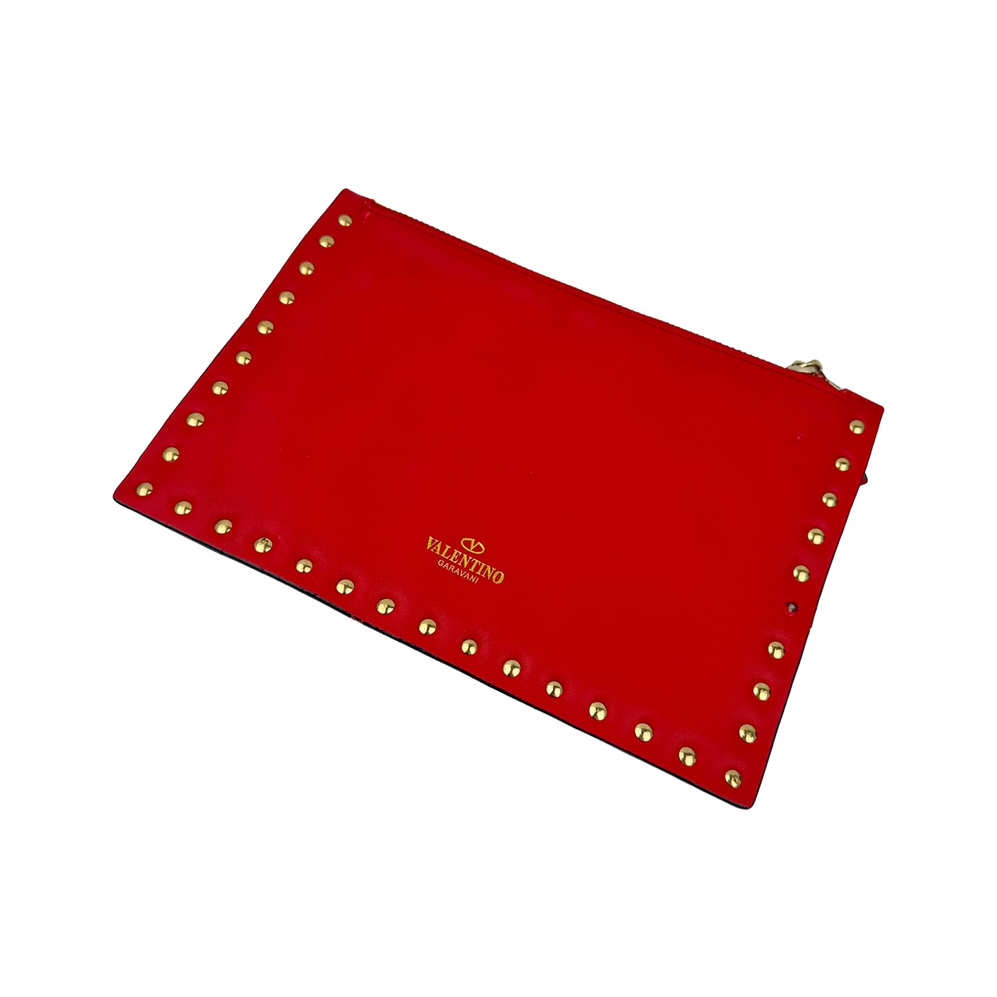 Valentino Garavani Rockstud Red Clutch Bag