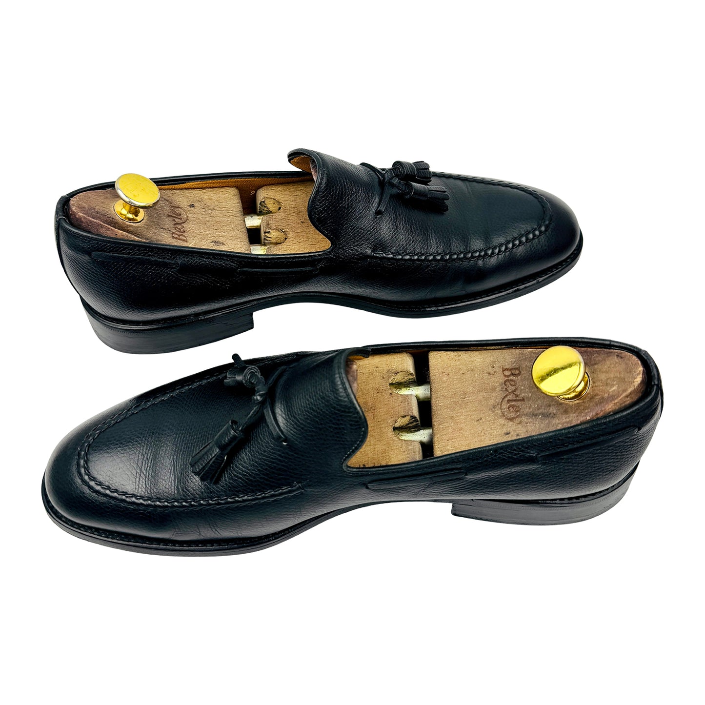 Moreschi Black Leather Tassel Loafers (Size 43)