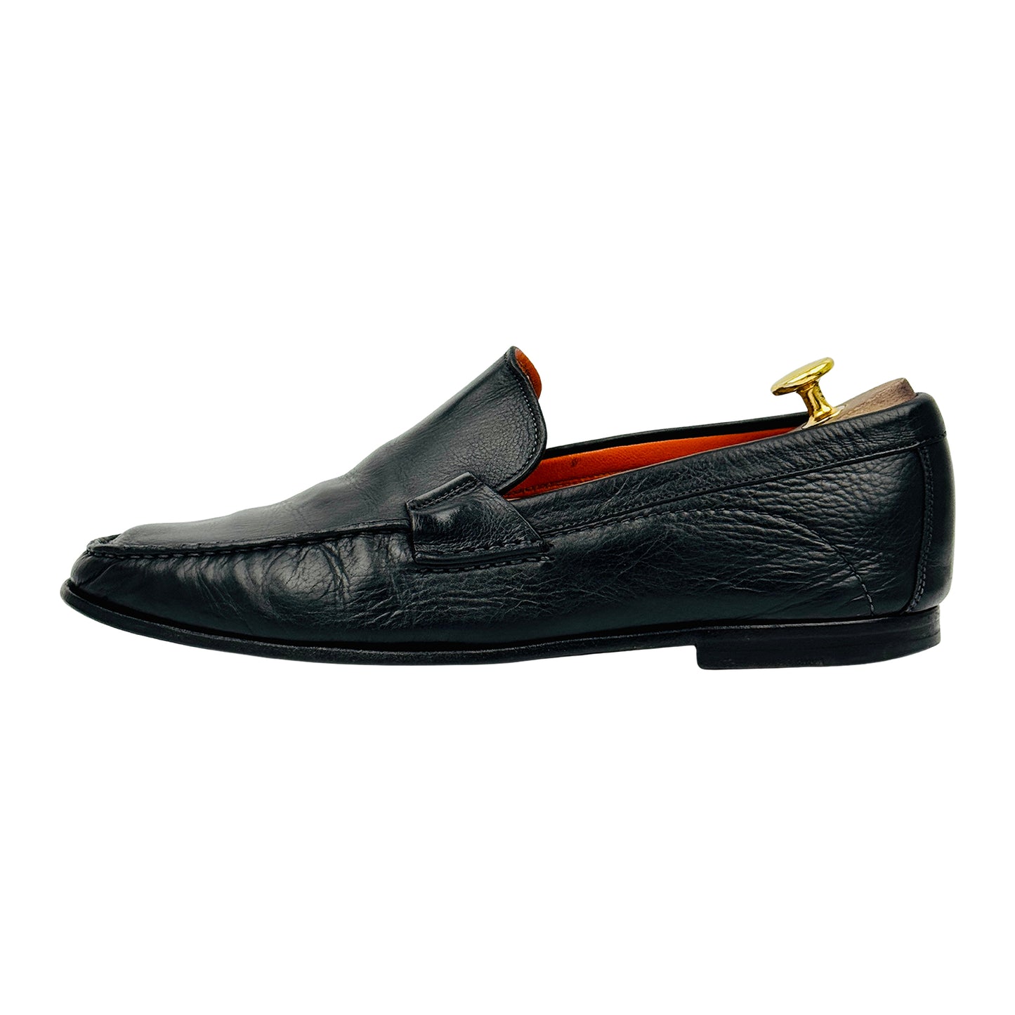 Santoni Men's Black Leather Loafers (Size 43/43.5)