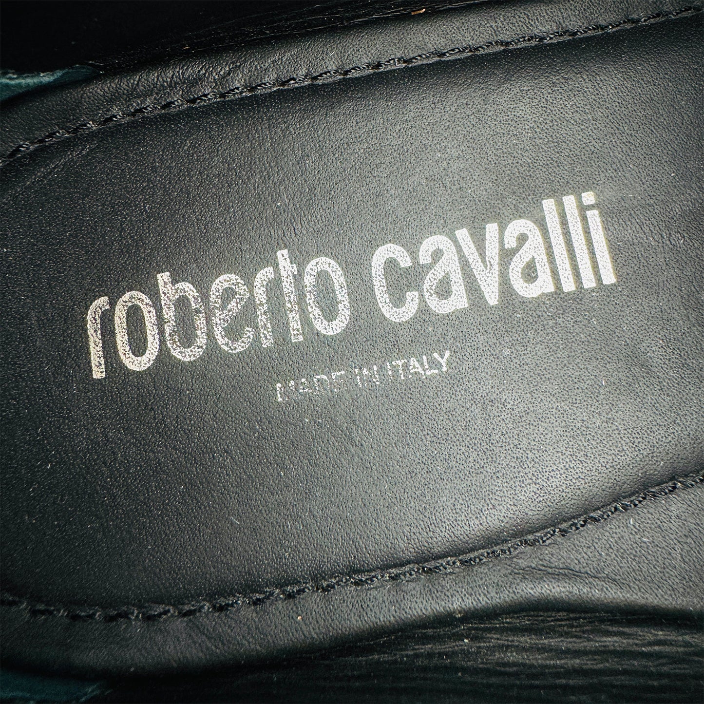 Roberto Cavalli Burgundy Snake Embossed Leather Loafers (Size 41)