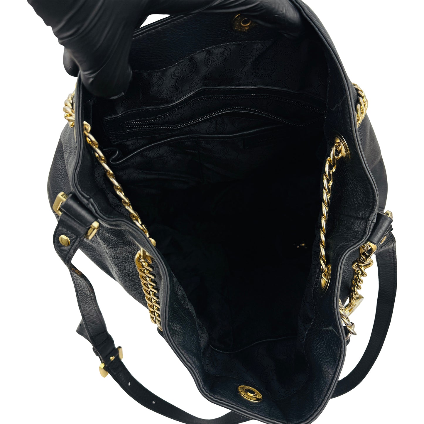 Michael Kors Jet Set Large Chain Black Tote Bag