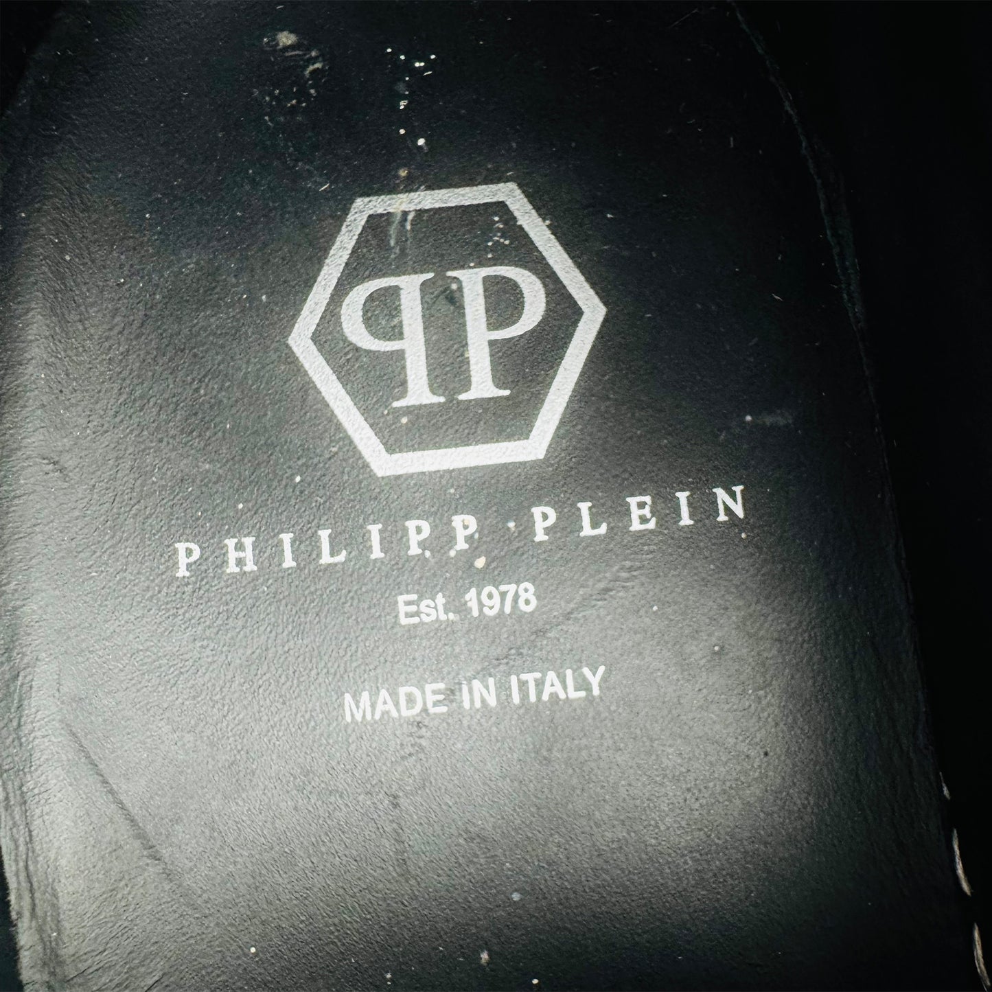 Philipp Plein Casper Python-Embossed Leather Shoes (Size 42.5)