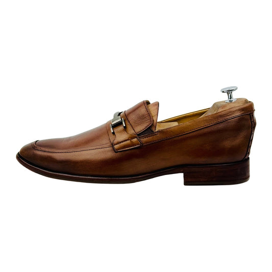 Johnston & Murphy Flynch Bit Tan Leather Loafer (Size 44.5)