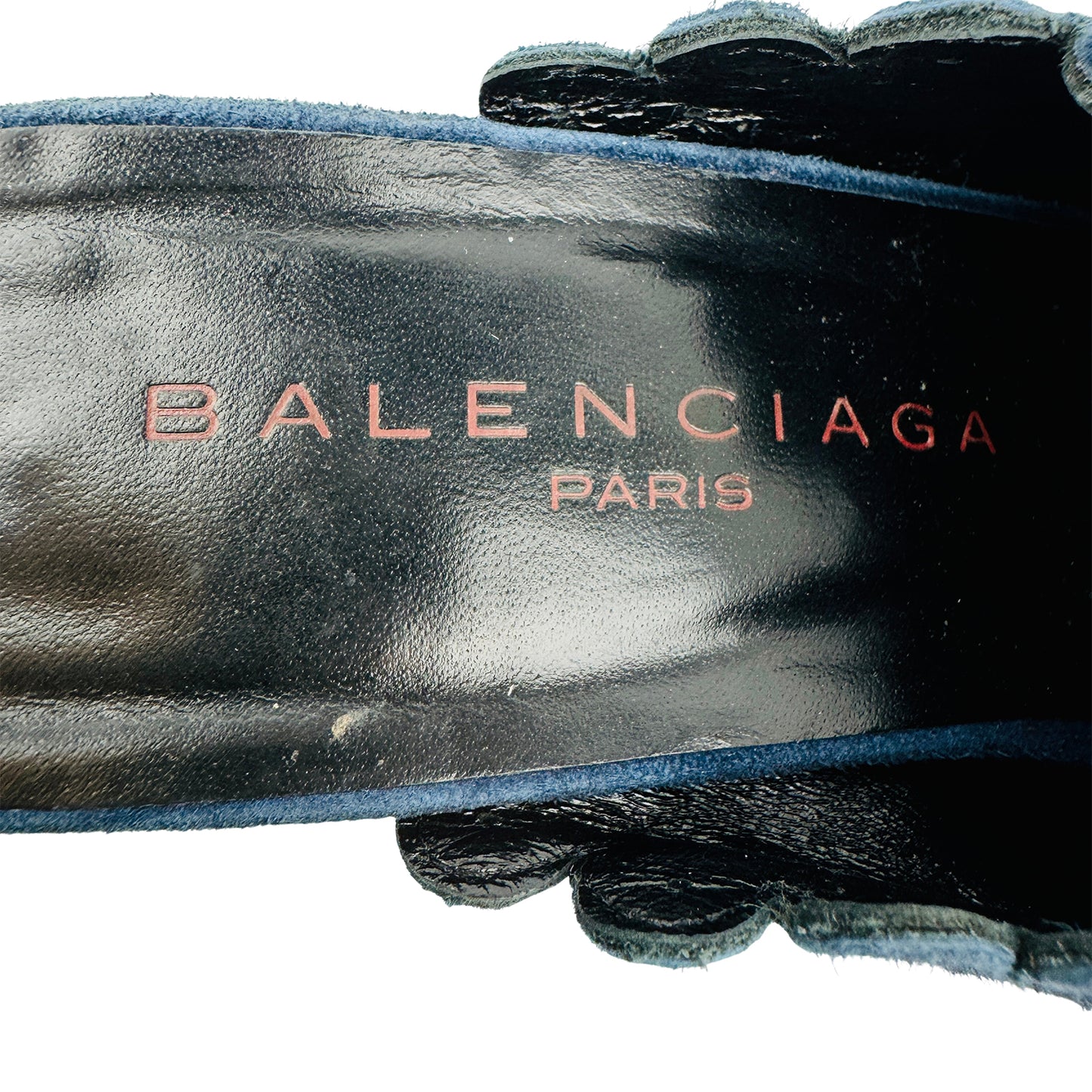 Balenciaga Women's Blue Suede Heels (Size 35.5)