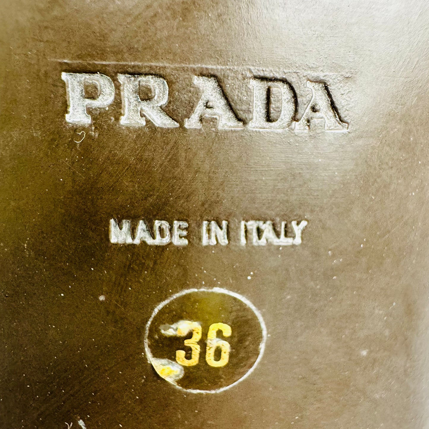 Prada Logo Strap Kitten Heel Sandals (Size 36)