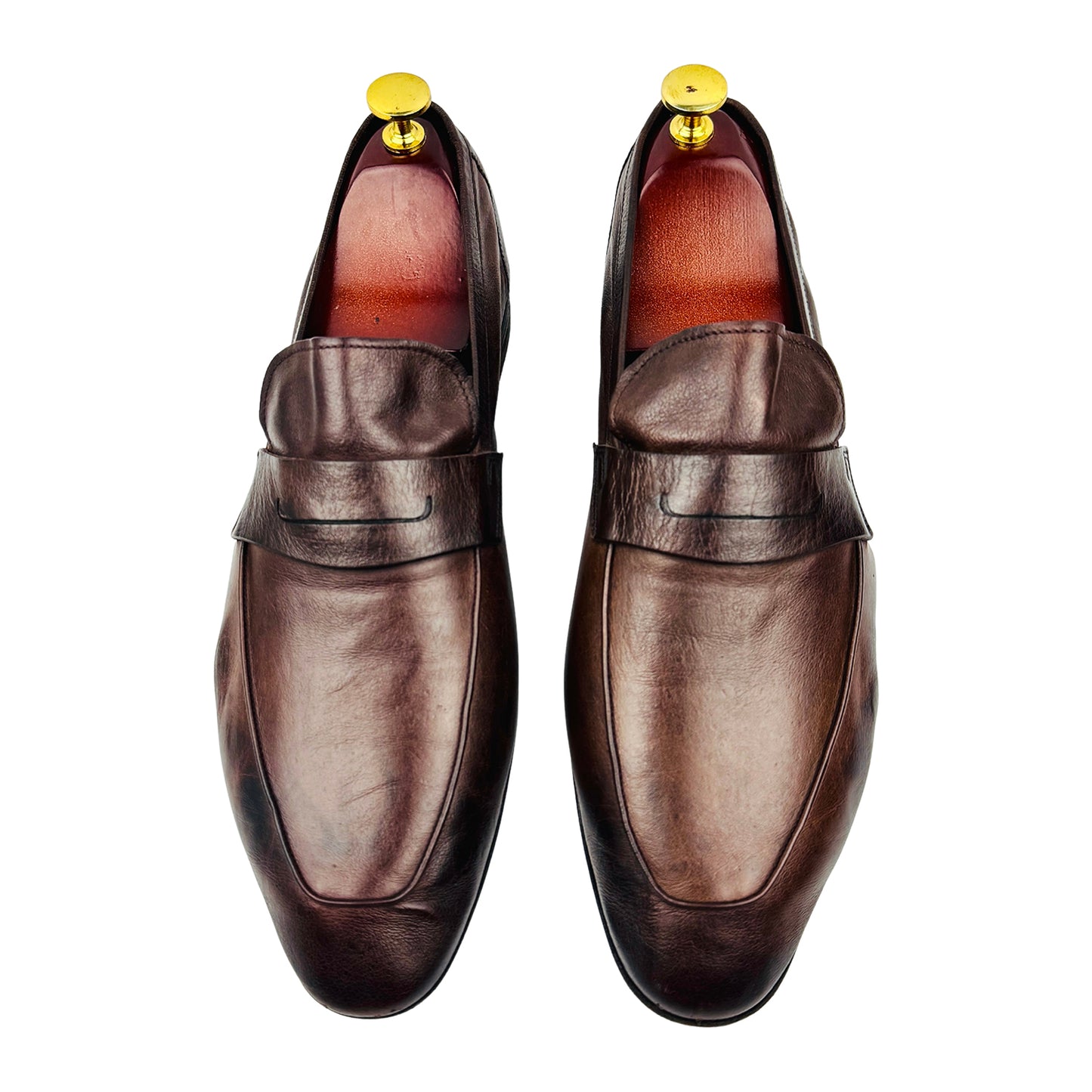 Berluti Lorenzo Brown Leather Penny Loafers (Size 43)
