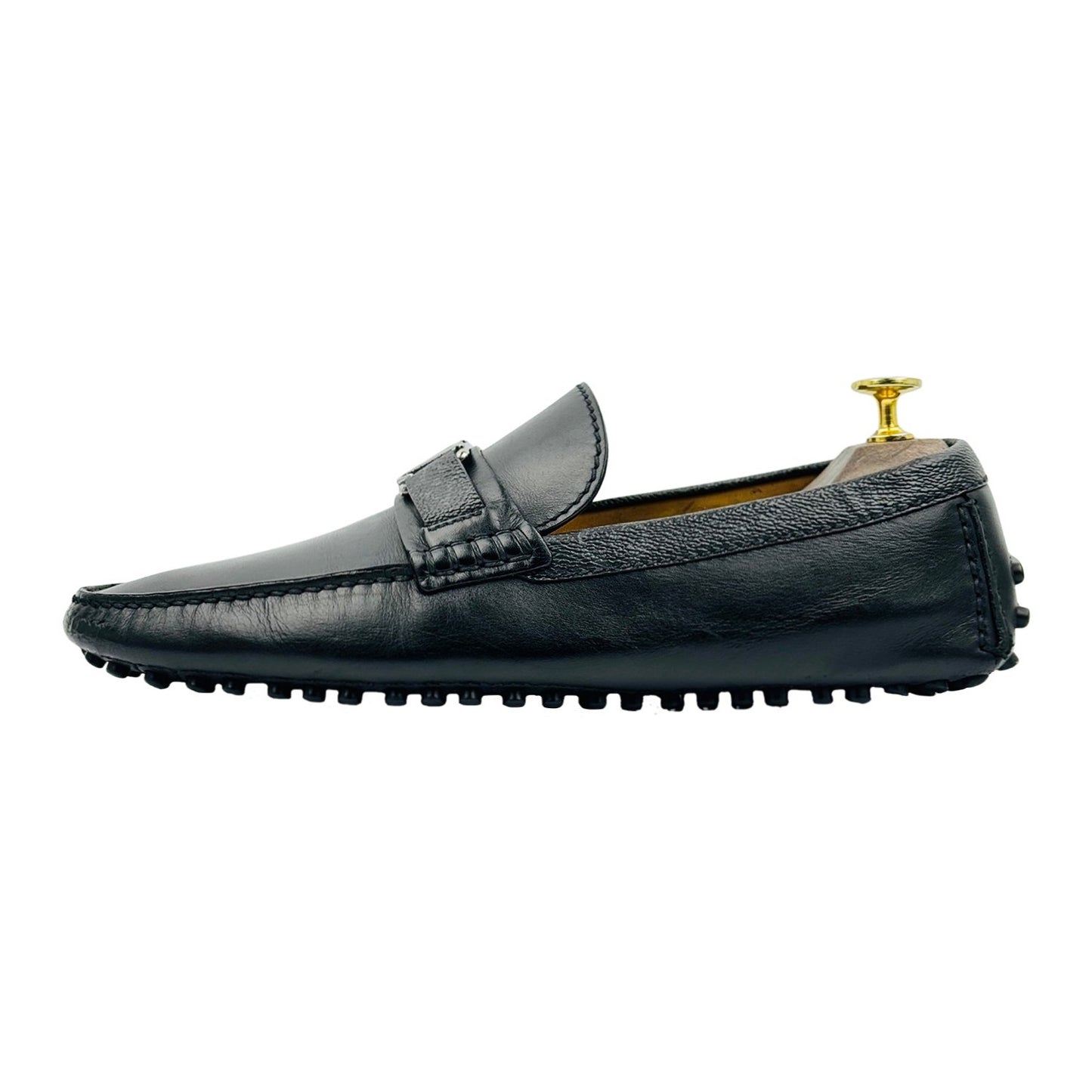 Louis Vuitton Men's Black Leather Driving Loafers (Size 42.5)