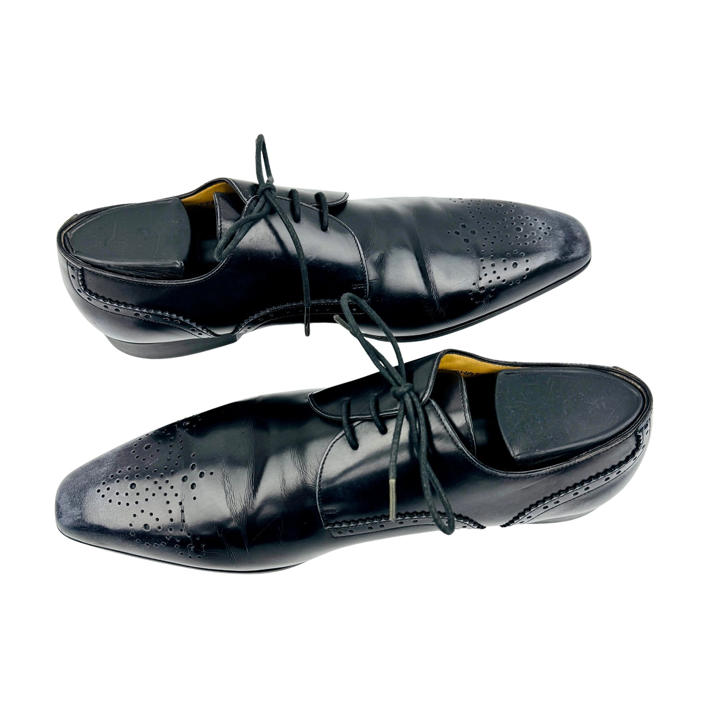 Bally Men's Black Leather Derby Shoes (Size 40/40.5)