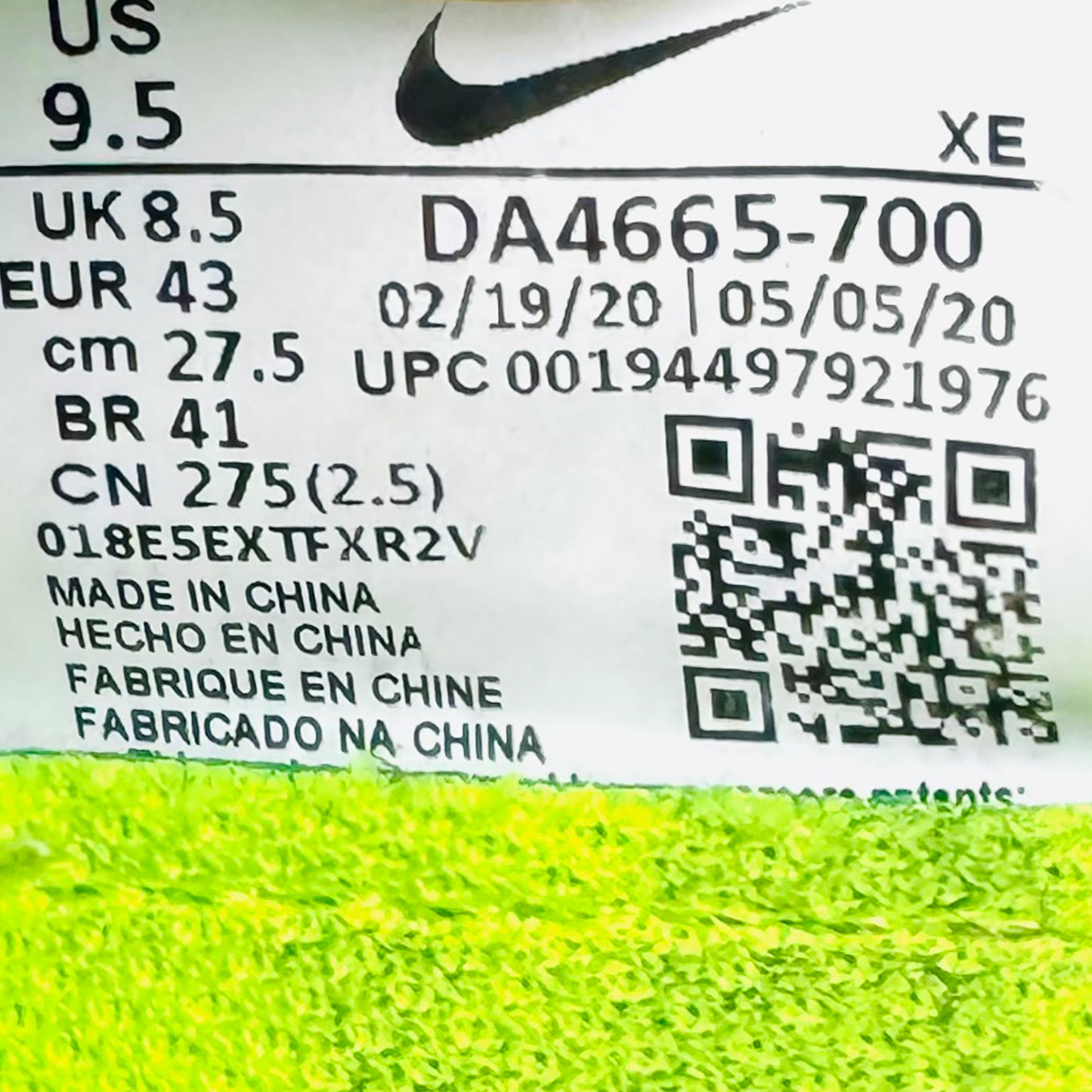 Nike Pegasus Trail 2 Volt Shoes (Size 43) - DA4665-700