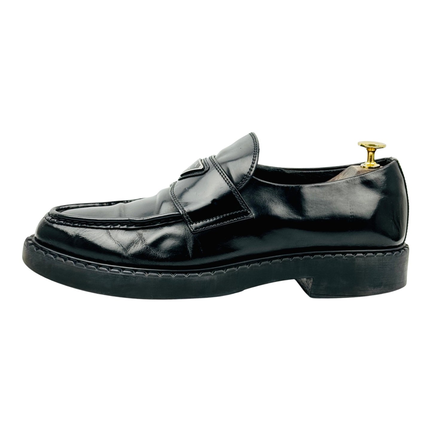 Prada Chocolate Black Leather Loafers (Size 41/41.5) - 2DE131