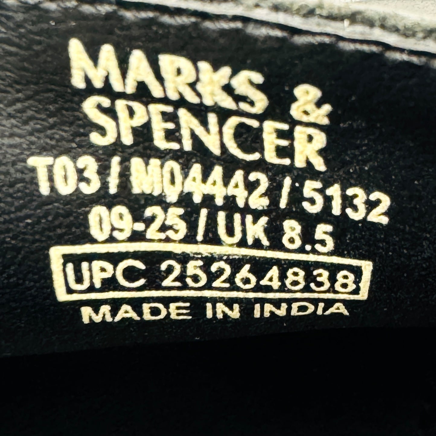 Marks & Spencer Men's Black Leather Loafers (Size 43)