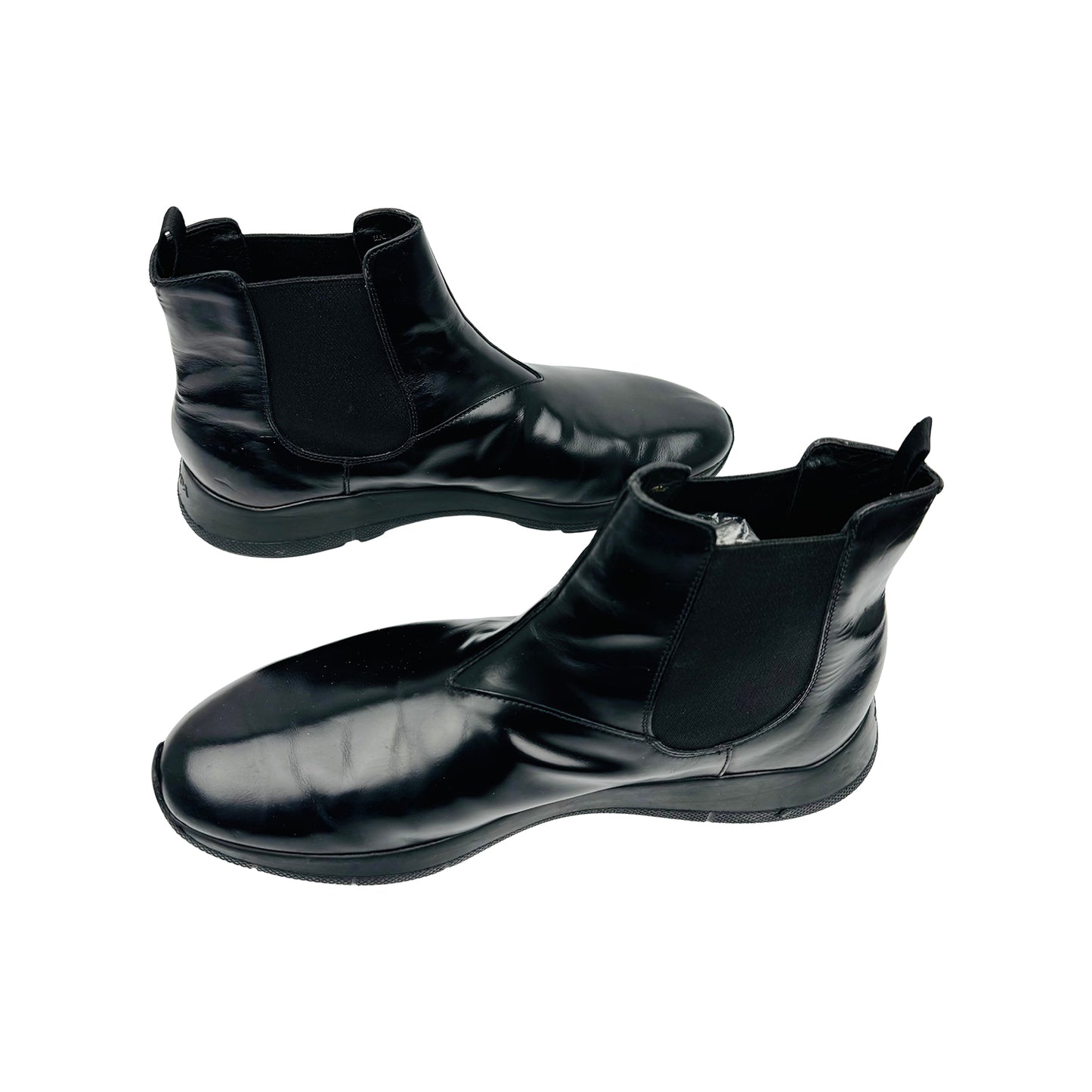 Prada Brushed Leather Black Chelsea Boots (Size 43/43.5) - 4T3331