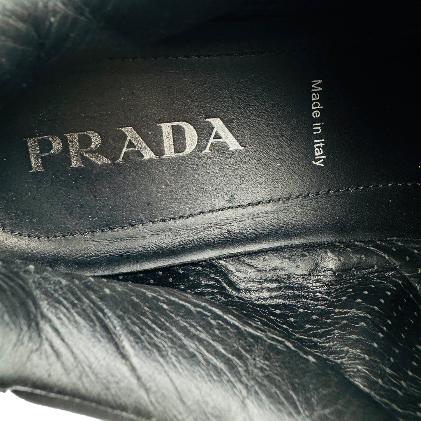Prada Men's Prax 01 Black Sneakers (Size 44/44.5)