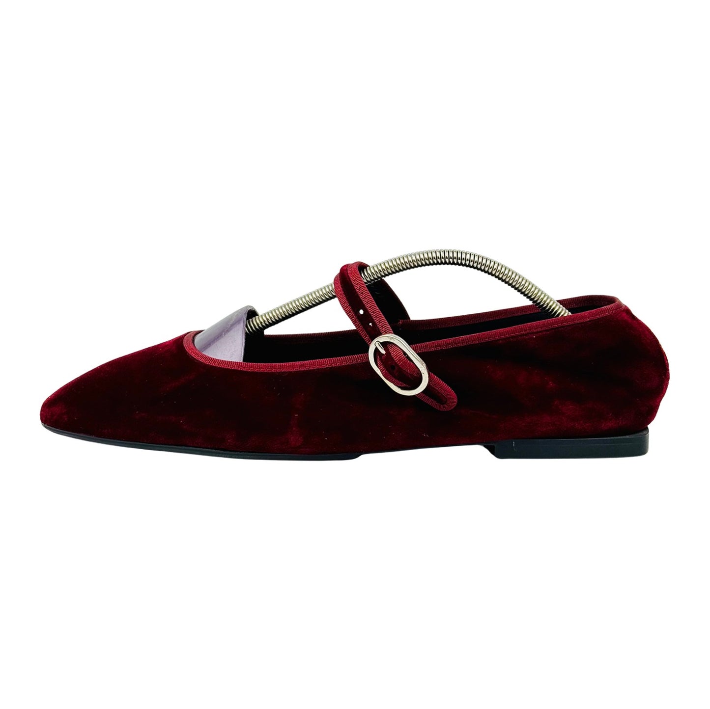 ZARA Velvet Mary Jane Burgundy Shoes (Size 41)