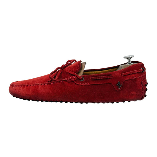 Tod's For Ferrari Red Gommino Driving Loafers (Size 43.5/44)