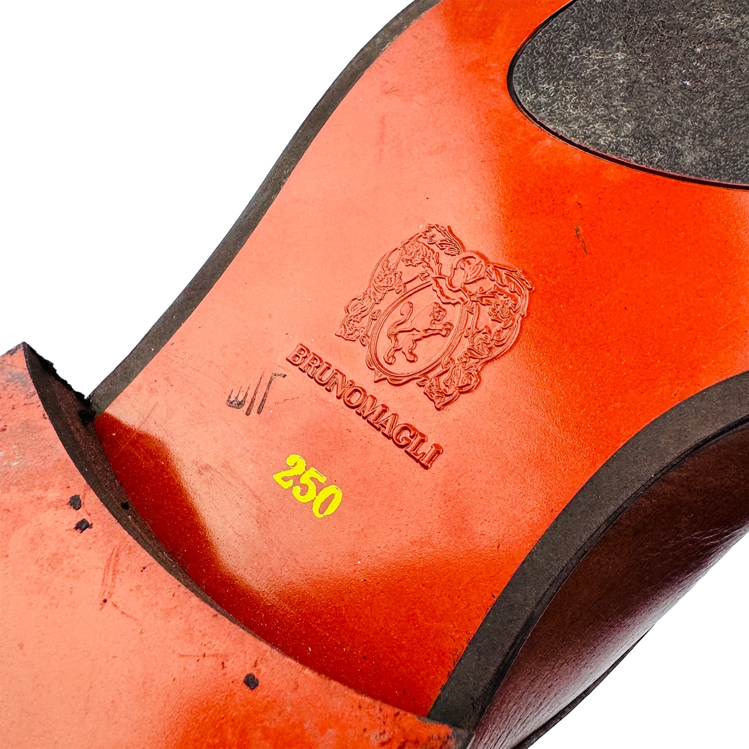 Outsole Made Embossing image of Bruno Magli Men's Double-Monk Strap Leather Shoes (Size 40)