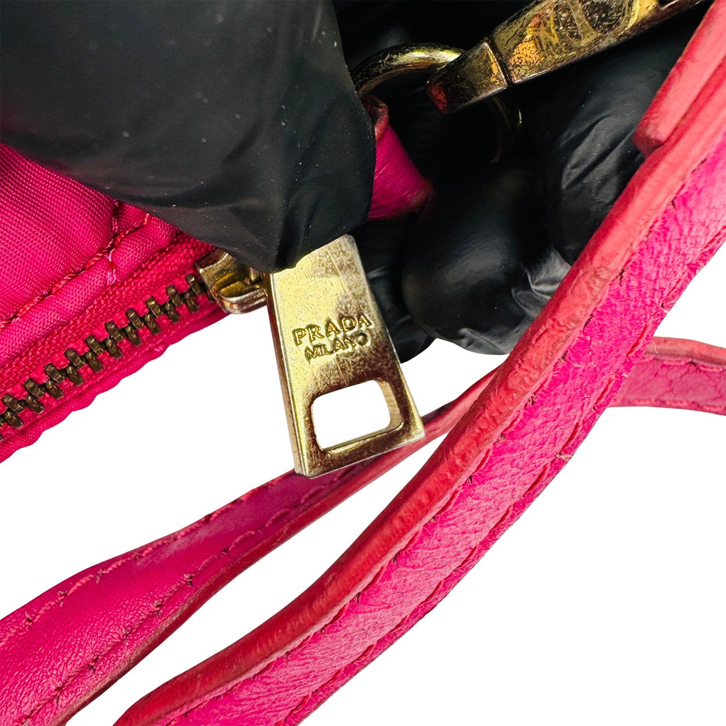 Prada Fuchsia Pink Quilted Tessuto Nylon Cross Body Bag