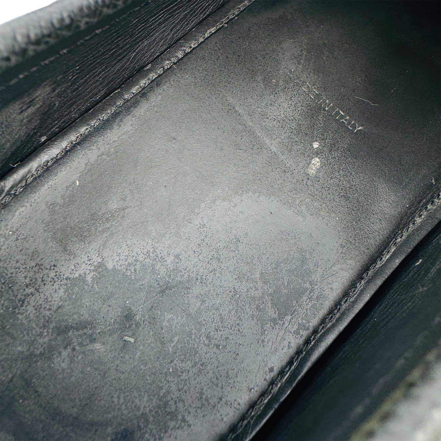 Inside Sole Printing image of Louis Vuitton Men's Hockenheim Black Leather Loafers (Size 43/43.5)