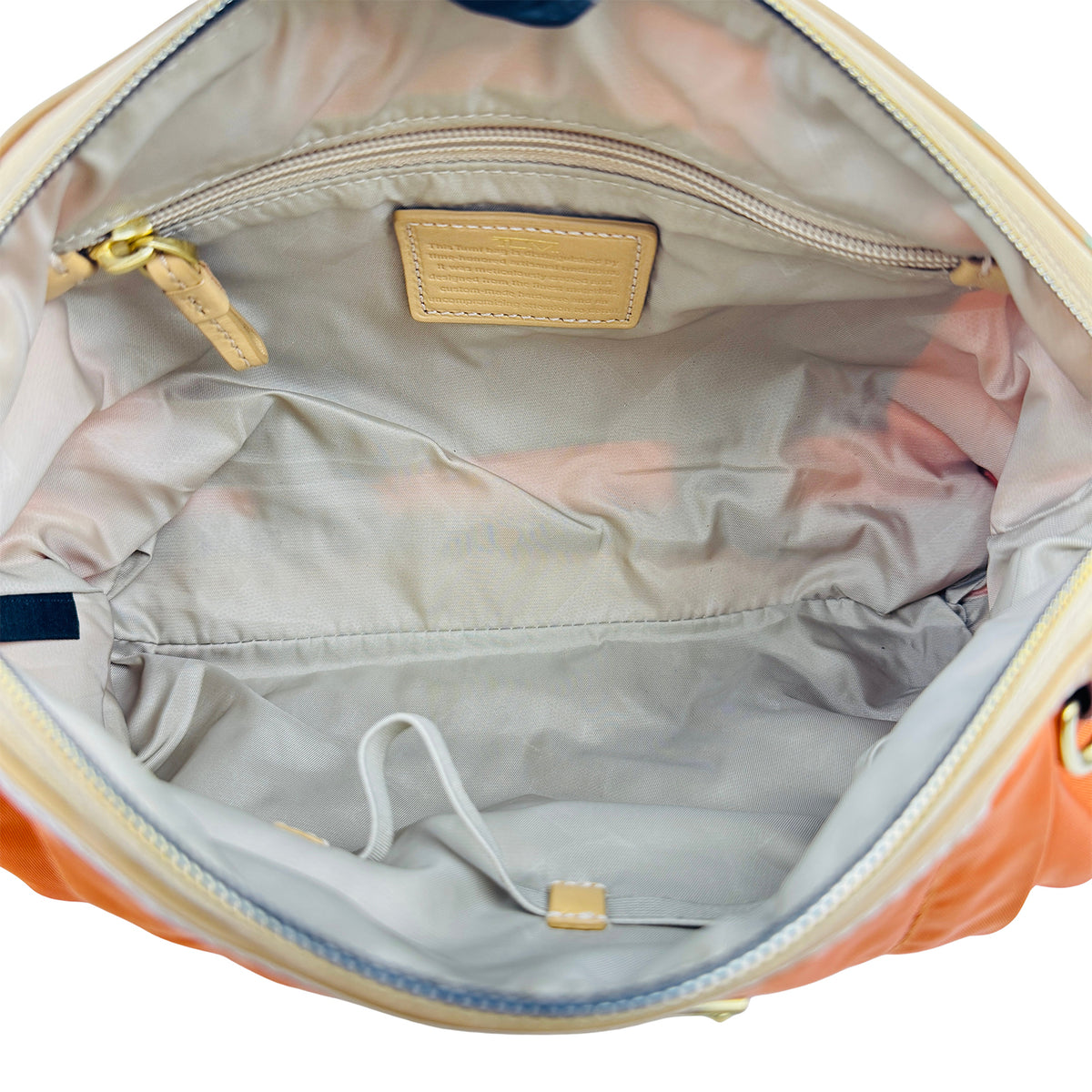 TUMI Bright Orange Nylon Cosmetic Pouch