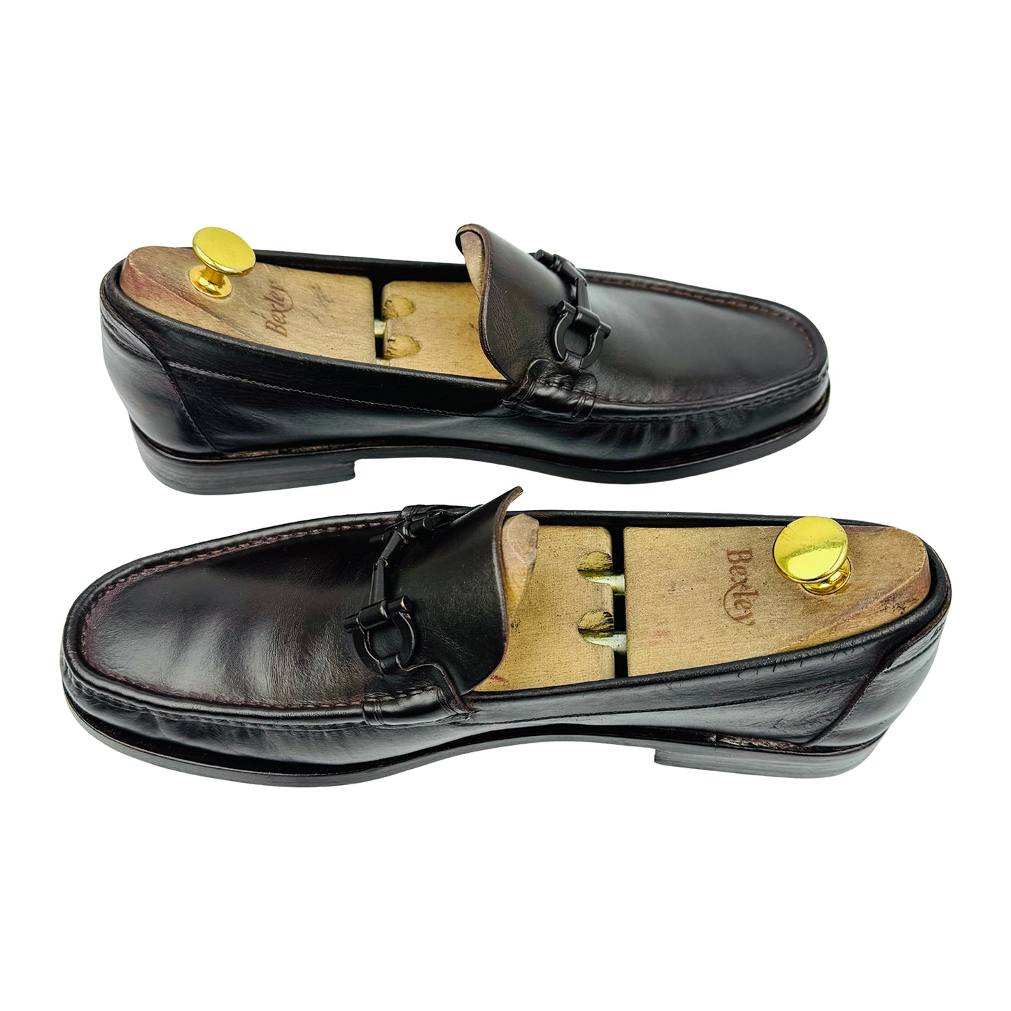 Salvatore Ferragamo Brown Gancini Bit Loafers (Size 43)