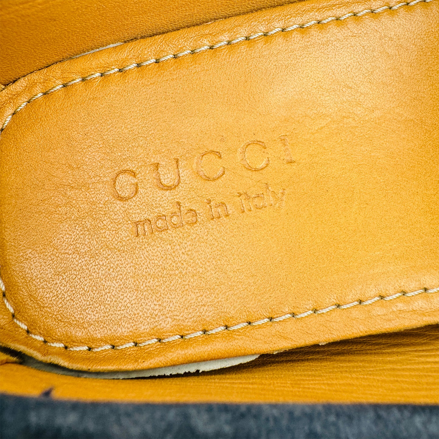 Gucci Dark Navy Vamp Strap Loafers (Size 42.5)