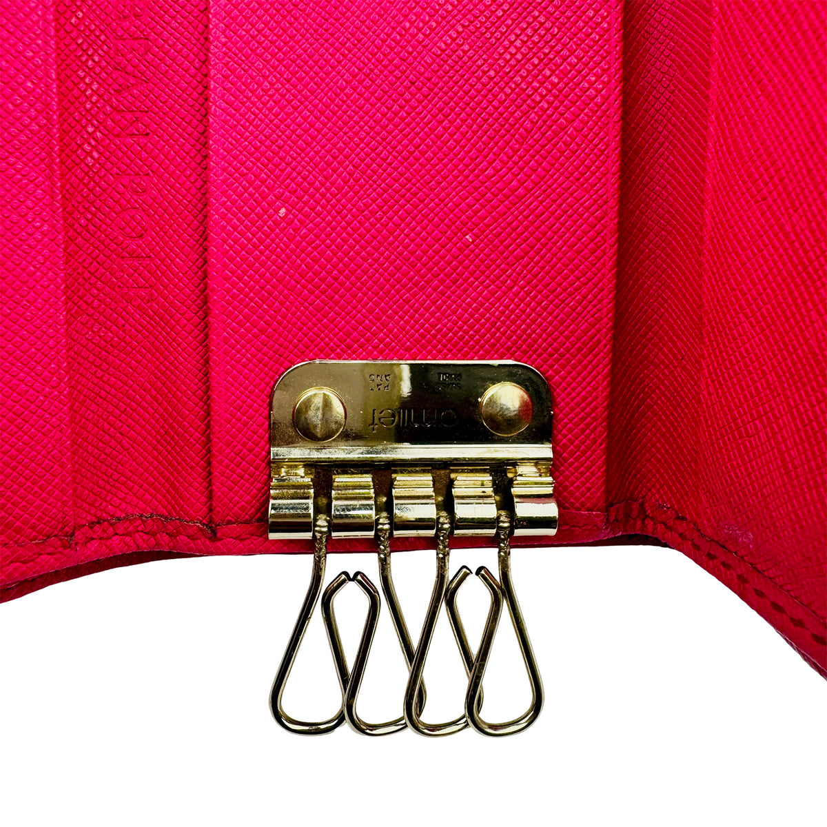 Bean Pole Hot Pink Checkered Key Holder Wallet