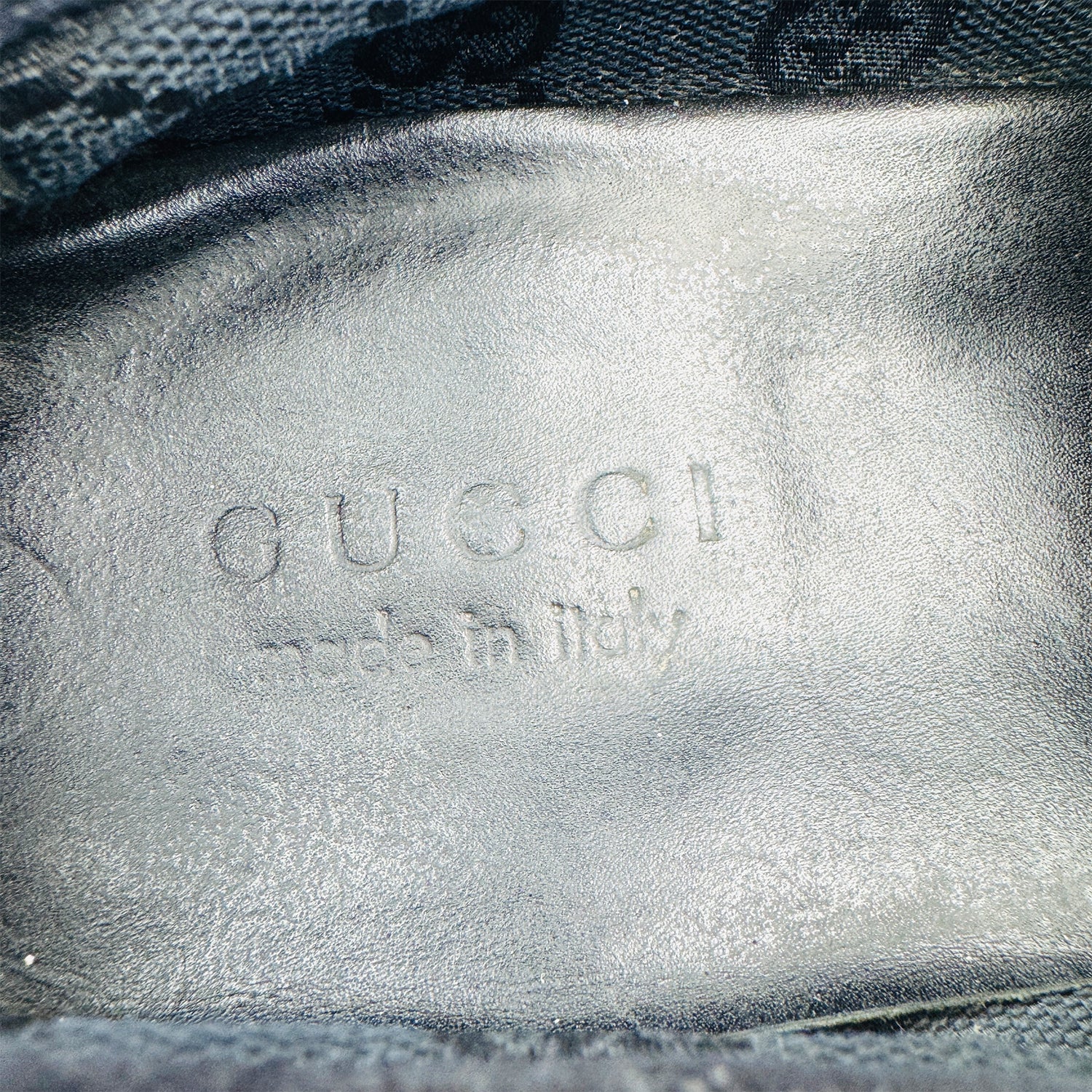 Inside Sole Brand, Made Embossing image of Gucci Men's Suede Dark Blue Loafers (Size 42) - 162618
