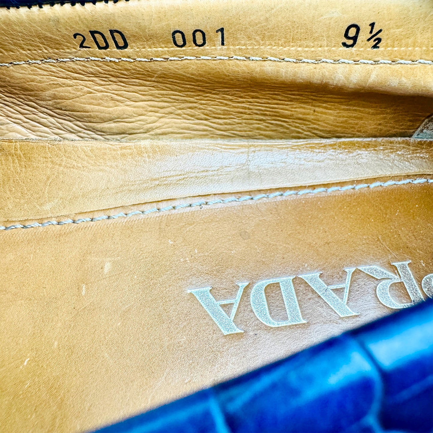 Prada Croc-Embossed Penny Driving Loafers (Size 44)