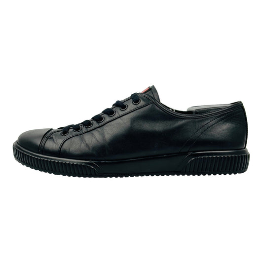 Prada Men's Black Leather Sneakers (Size 42.5)