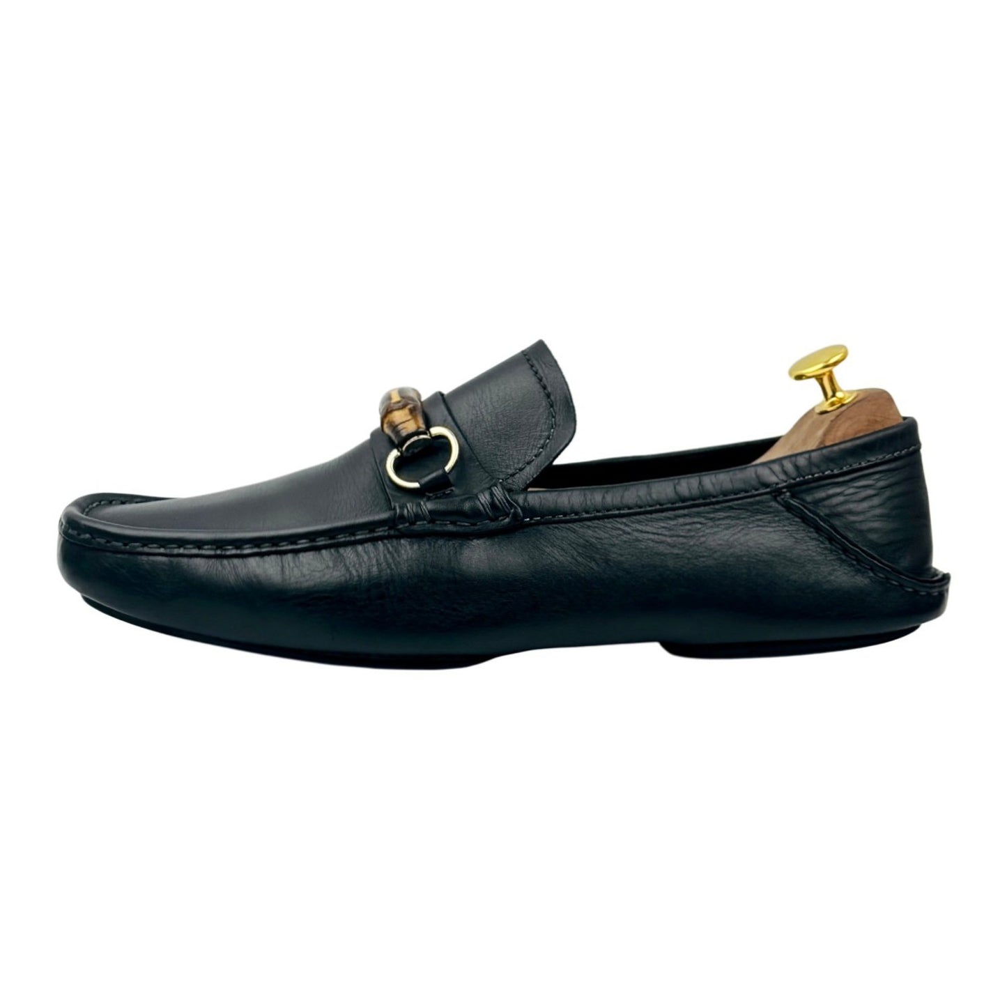 Gucci Men's Black Horsebit Driving Loafers (Size 44/44.5)