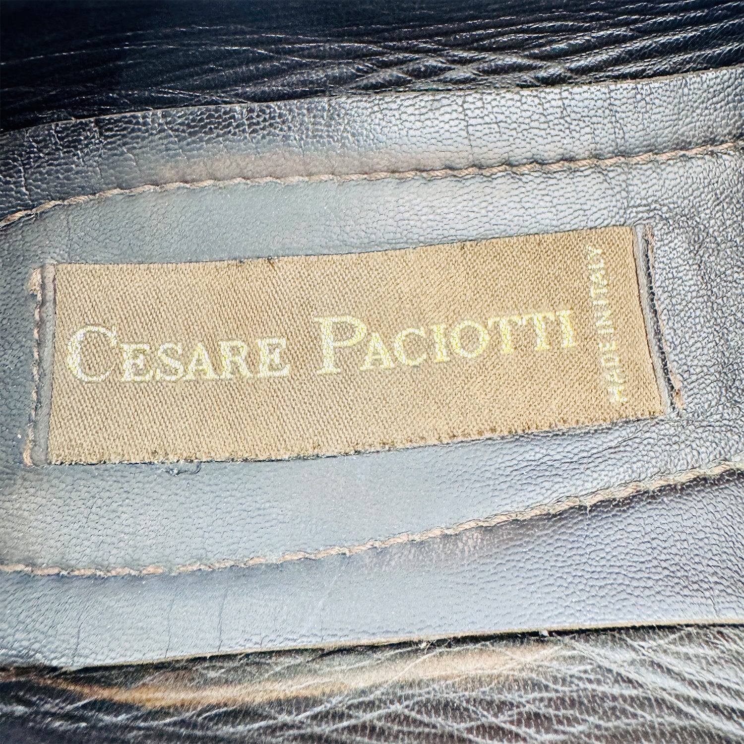 Inside Sole Brand Embossing image of Cesare Paciotti Men's Brown Leather Loafers (Size 44/44.5)