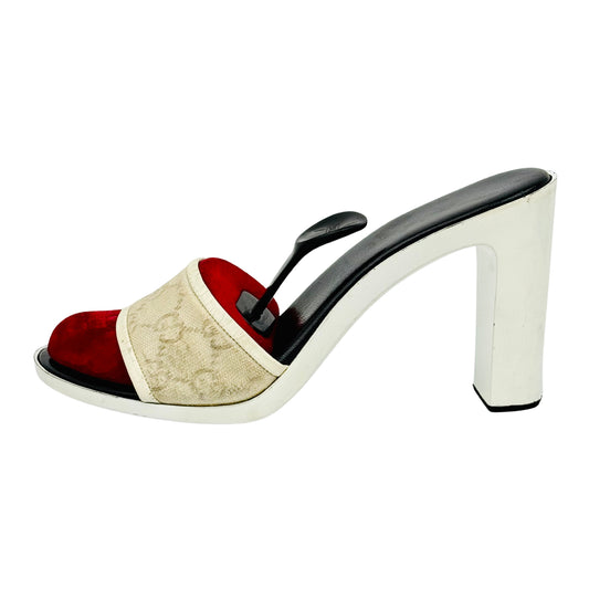 Gucci Women's GG Supreme Canvas Heels (Size 37/37.5)