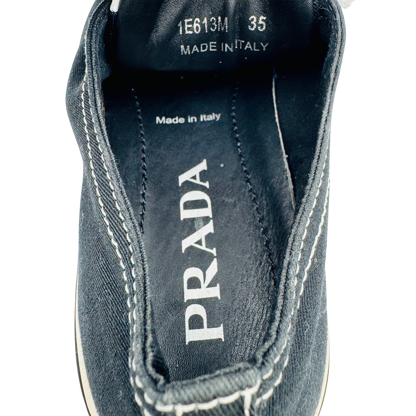 Prada Canvas Pointer Toe Low-Top Sneakers (Size 35/36) - 1E613M