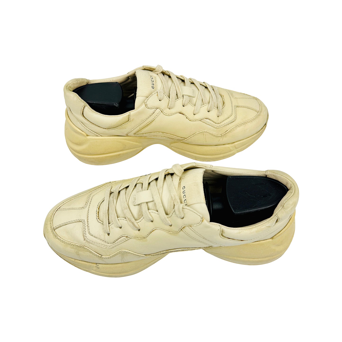 Gucci Rhyton Off-White Leather Sneakers (Size 41.5)