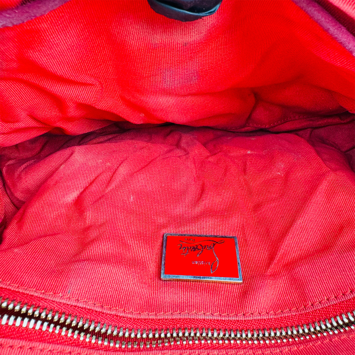 Christian Louboutin Red Python Snakeskin Shoulder Bag