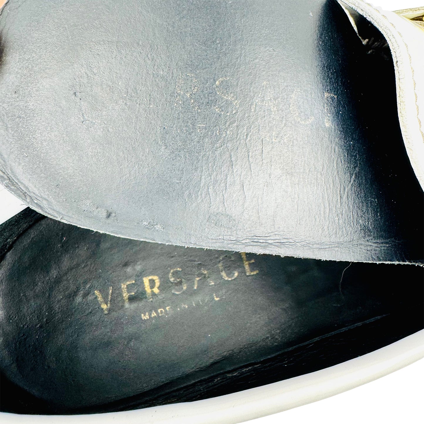 Versace Men's White Patent Leather Loafers (Size 45/45.5)