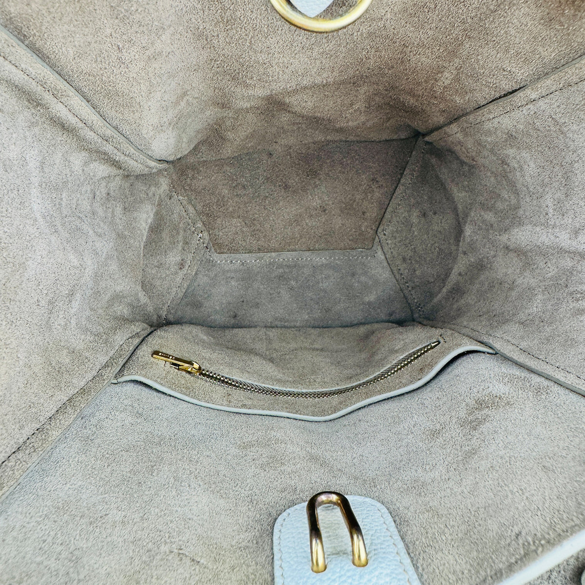 Celine Seau Sangle White Bucket Bag