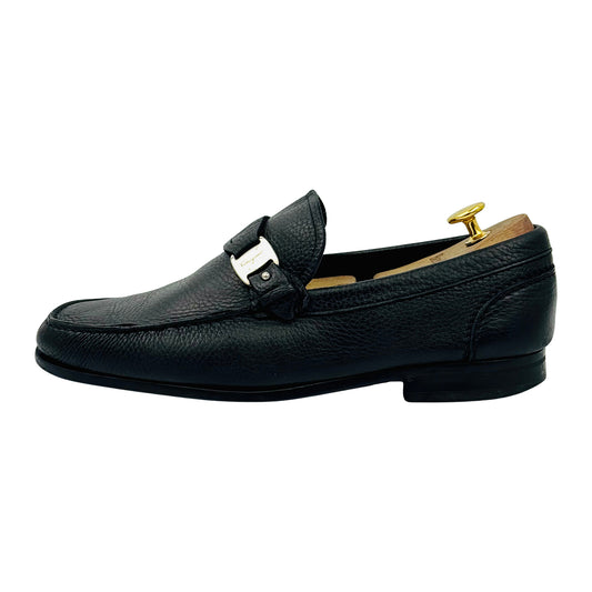 Salvatore Ferragamo Black Grain Leather Bravo Loafer (Size 43/43.5)