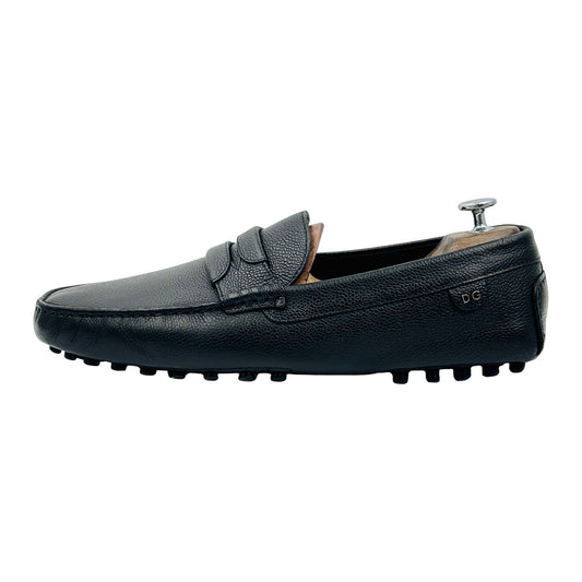 Dolce & Gabbana Black Pebbled Leather Loafers (Size 44) - A30048