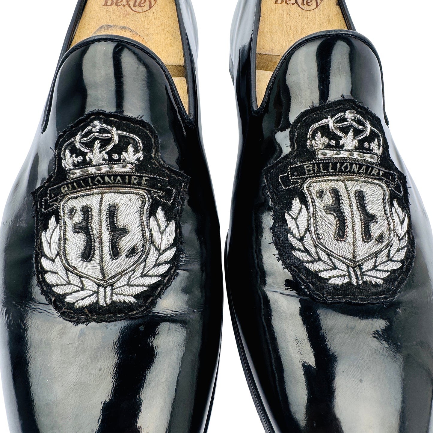 Billionaire Men's Patent Embossed Logo Loafers (Size 42.5/43)
