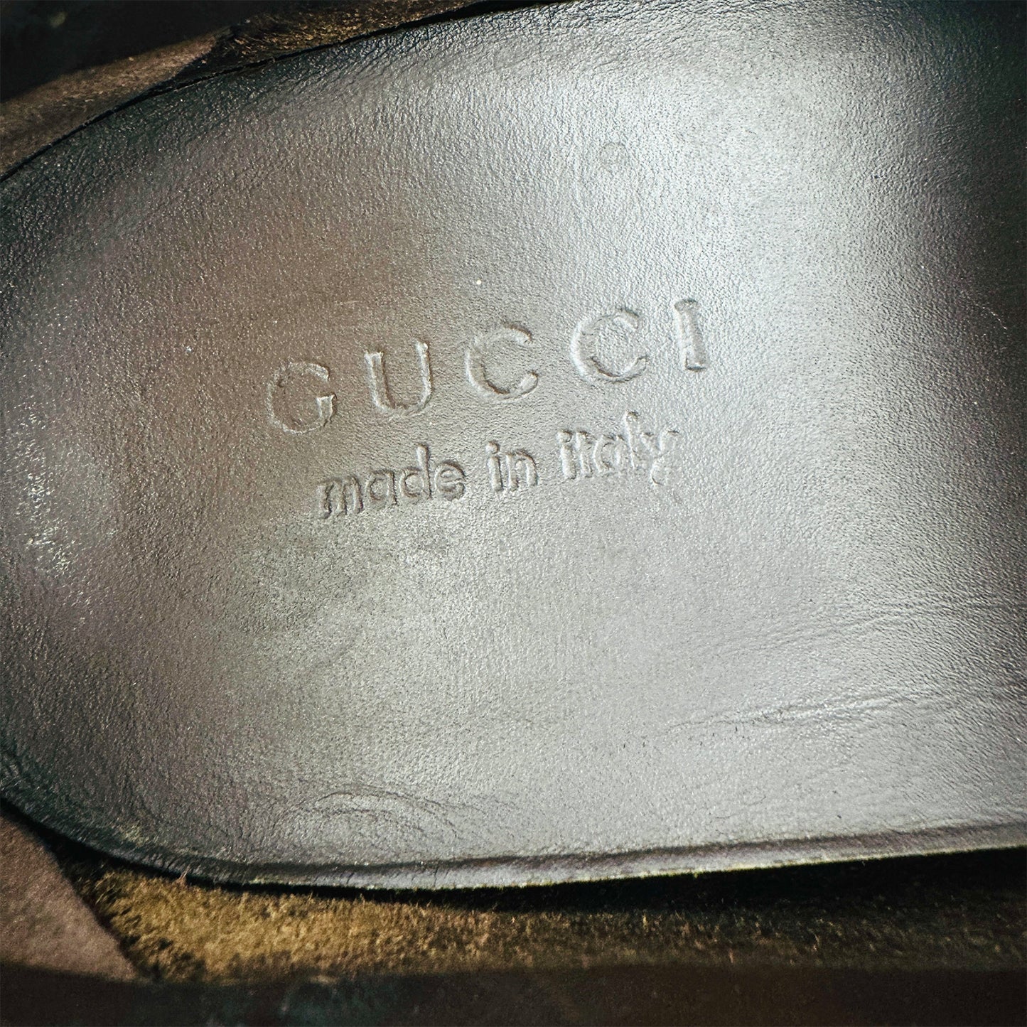 Gucci GG Canvas Dark Brown Leather Driving Loafers (Size 41)