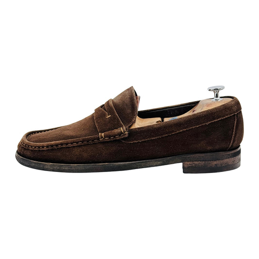 Russell & Bromley Dark Brown Suede Penny Loafers (Size 44/44.5)
