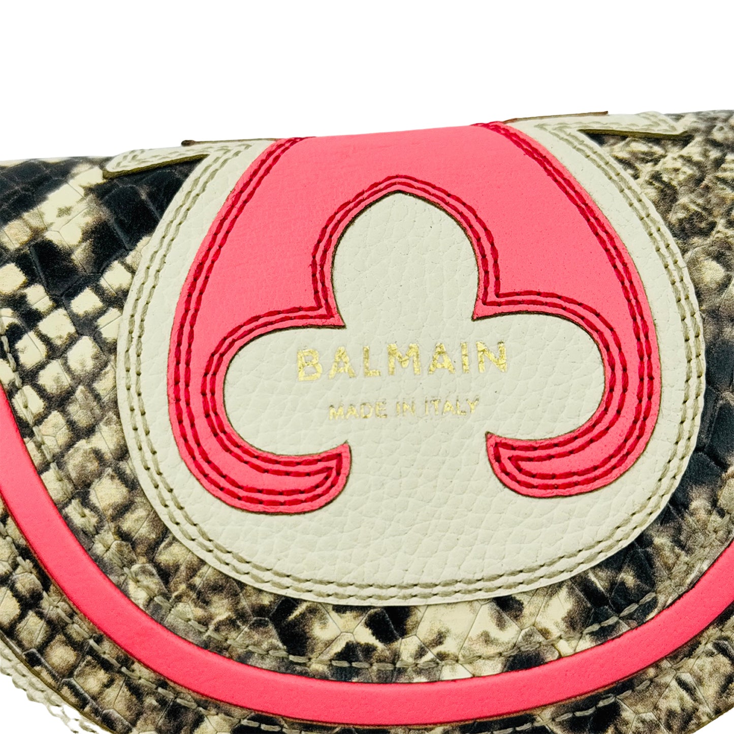 Balmain B-Buzz 23 Patchwork Leather Clutch Bag