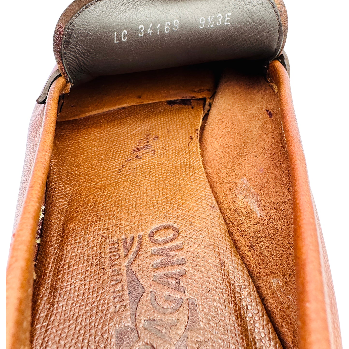 Salvatore Ferragamo Gancini Bit Brown Textured Loafers (Size 43.5/44)