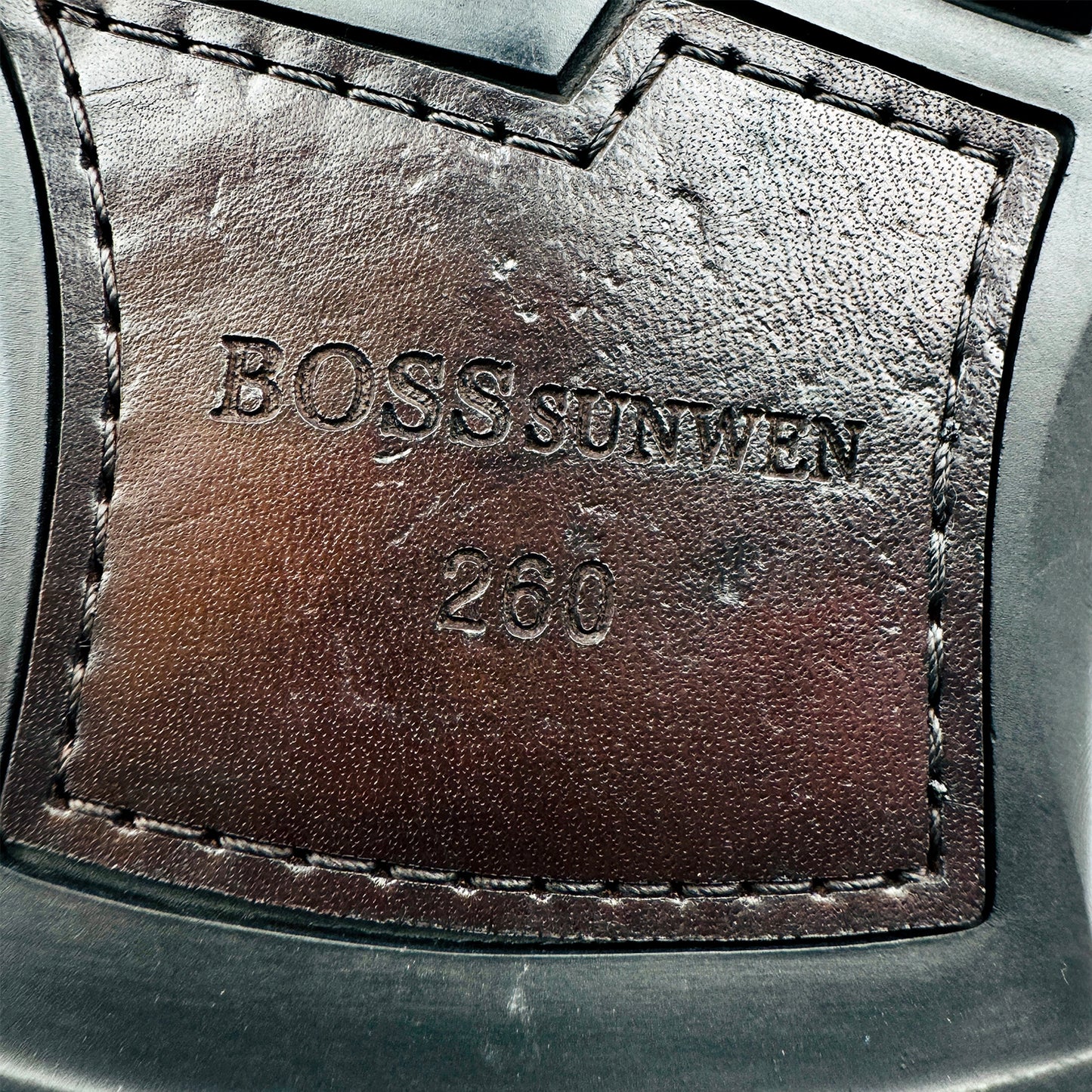 BOSSsunwen Ostrich-Embossed Leather Loafers (Size 43)