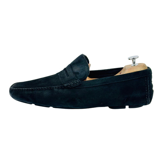 Bally Lefini Suede Leather Black Loafer (Size 44/44.5)