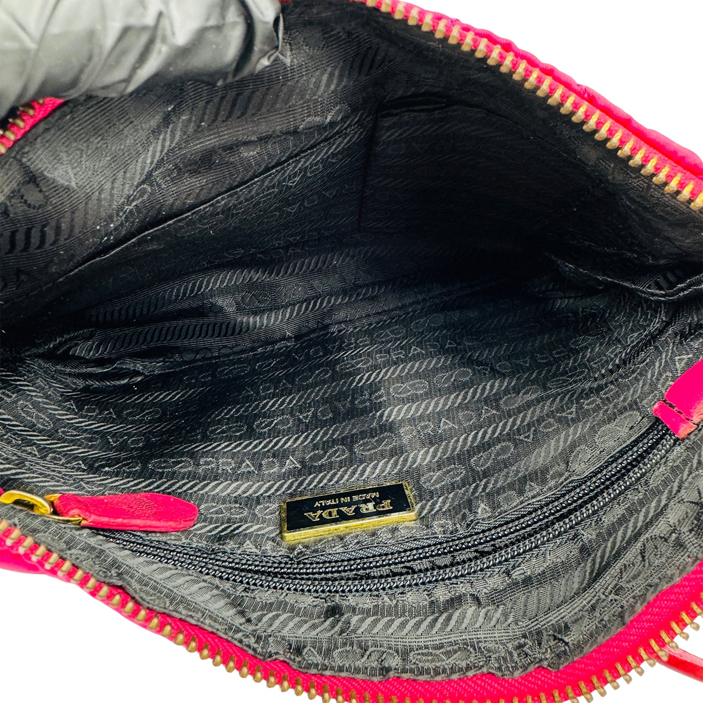 Prada Fuchsia Pink Quilted Tessuto Nylon Cross Body Bag