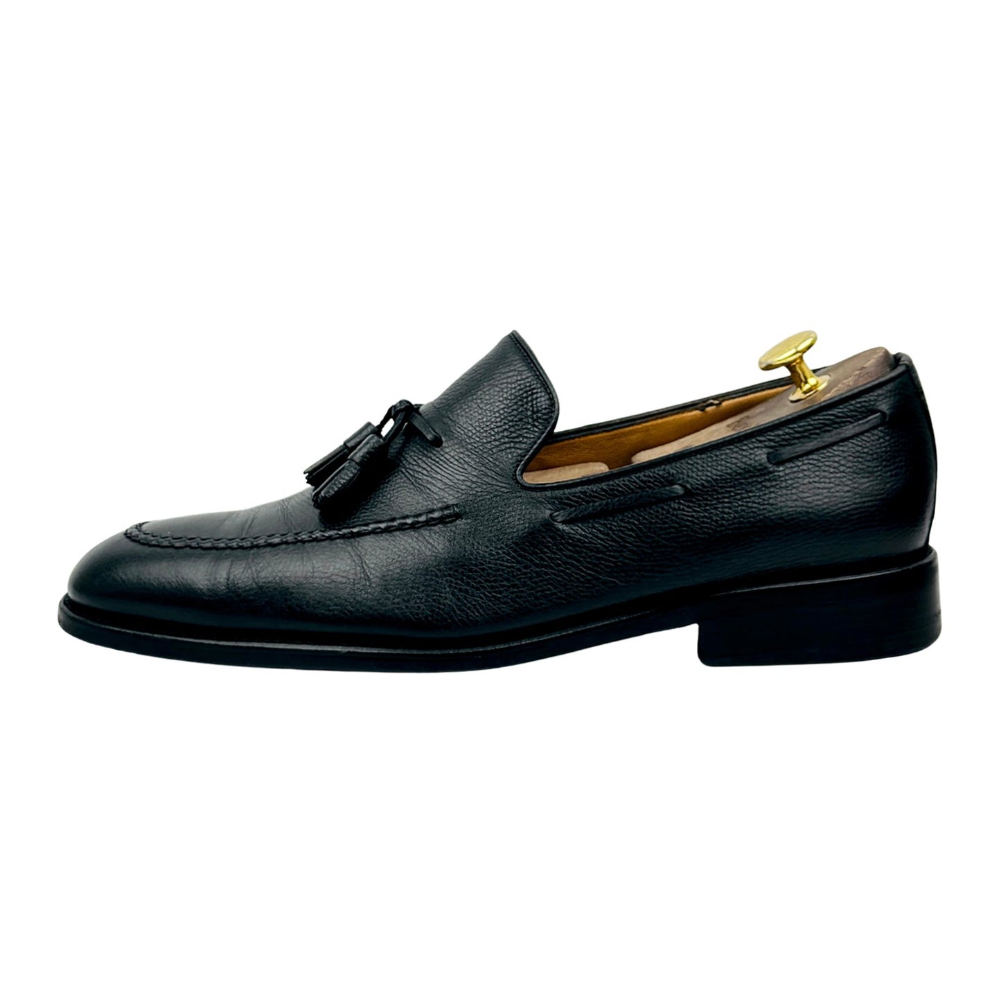 Moreschi Black Leather Tassel Loafers (Size 43)
