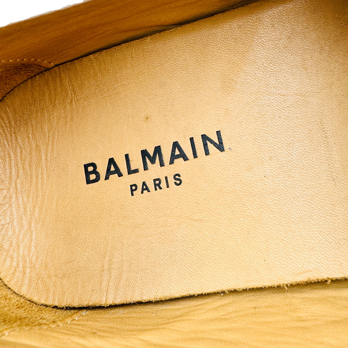 Balmain Pebbled Leather White Driving Loafers (Size 45)