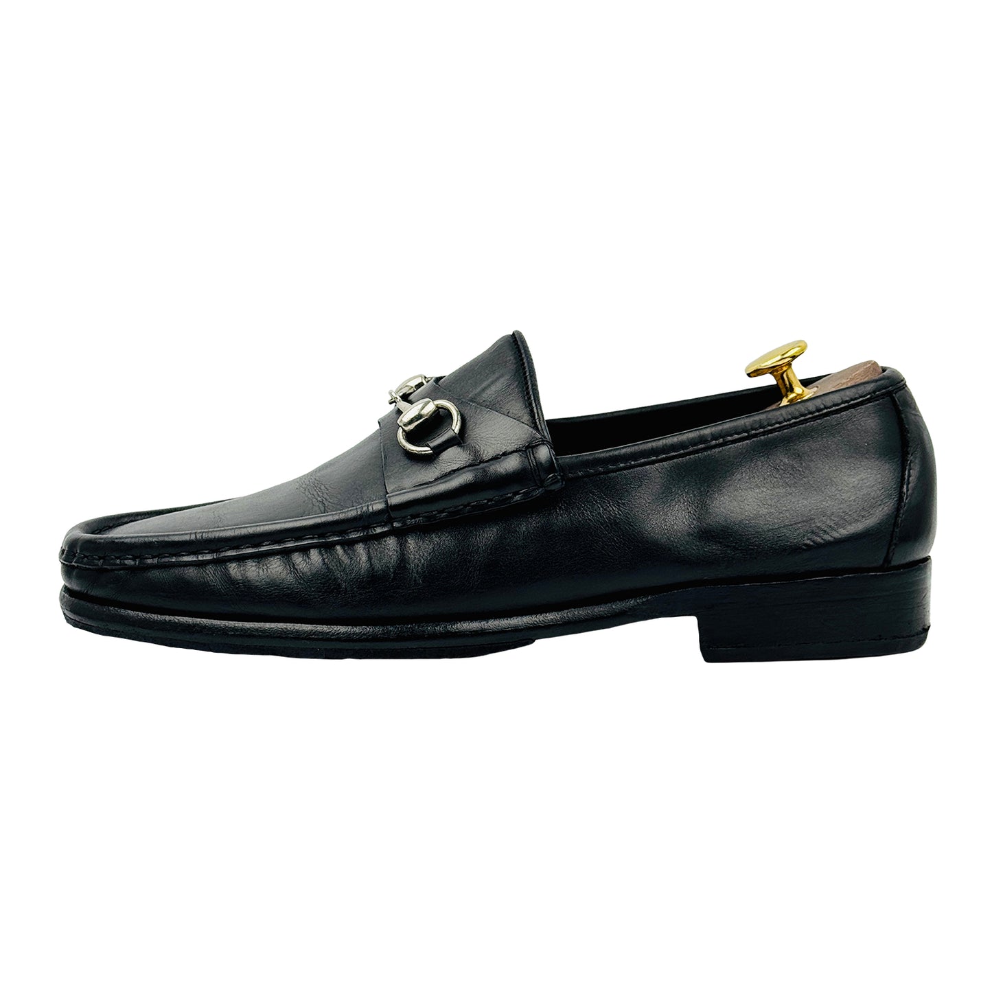Gucci Men's Black Leather Horsebit Loafers (Size 43)